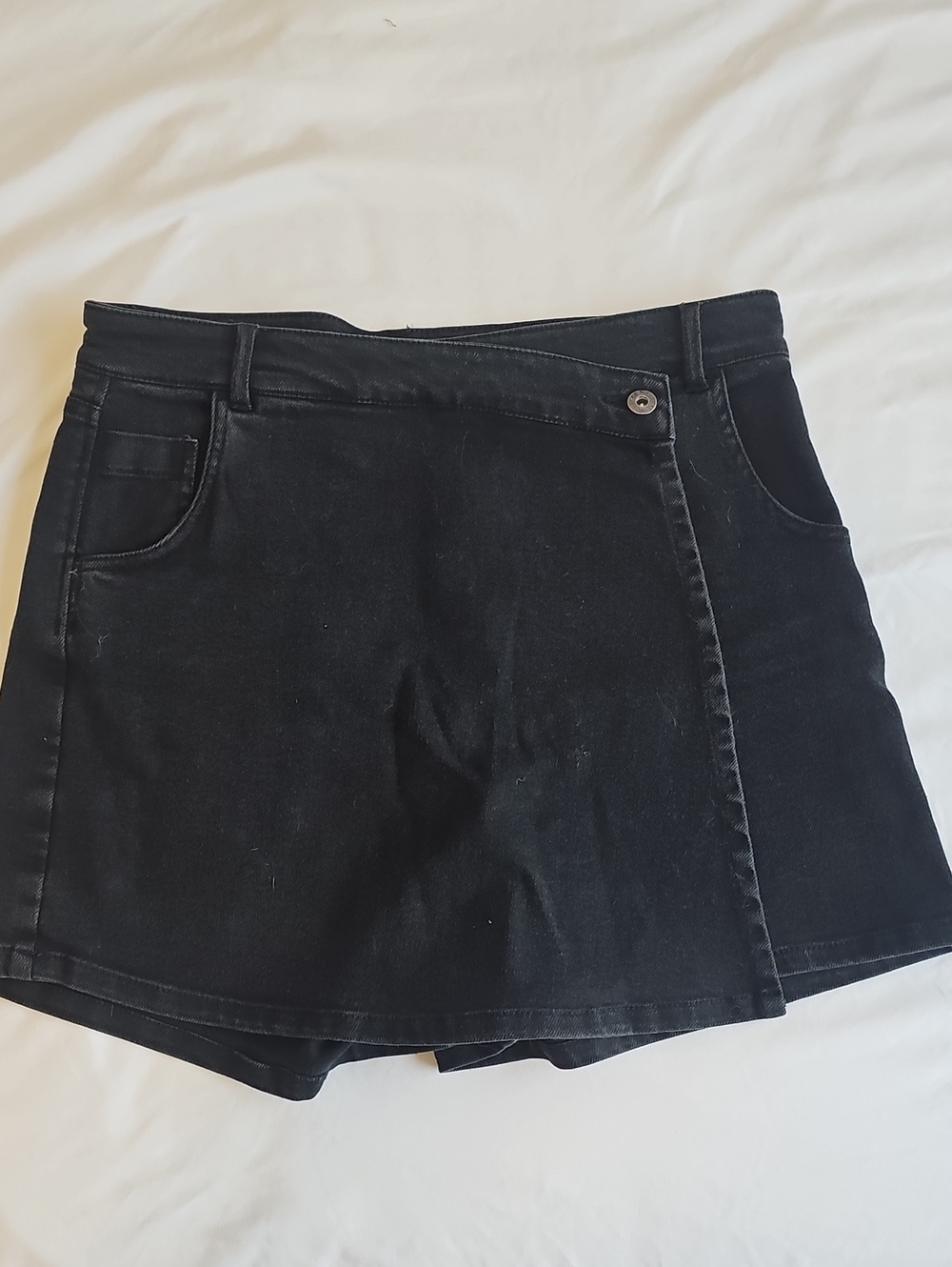 Classic Black Denim Skort - Women